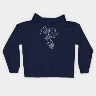 Red-flowering Currant line art Kids Hoodie